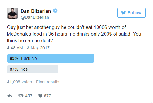 challenge 1000 dollars macdo 36 heures