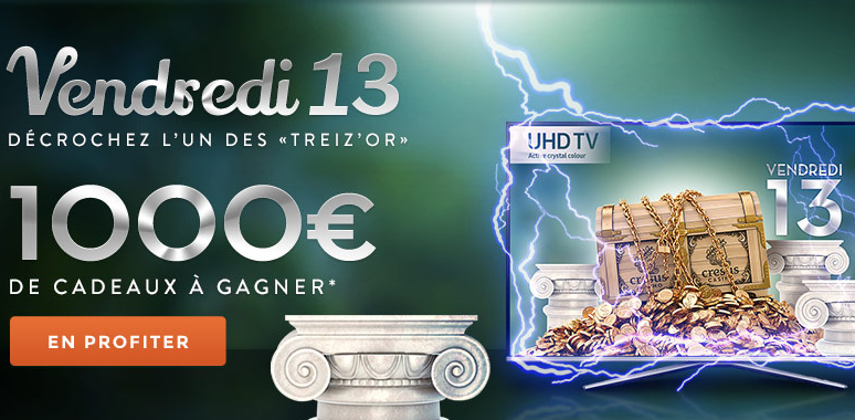 Des promotions et bonus sur Cresus Casino et Monsieur Vegas pour Vendredi 13 !